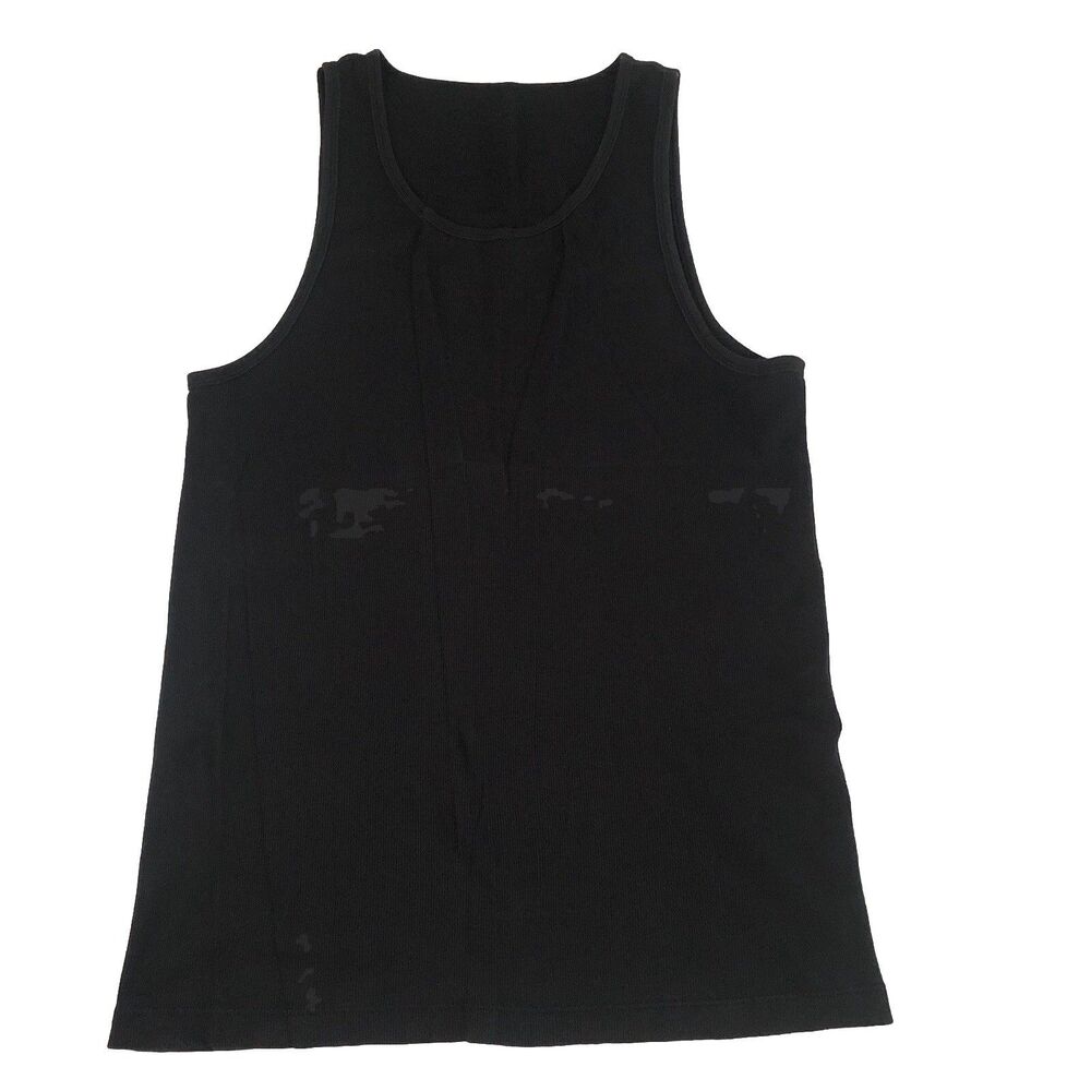 Calvin Klein Mens Black Ribbed Tank Top Undershirt 100% Cotton M 09012026